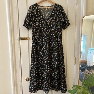 Floral Ruffle Midi Dress